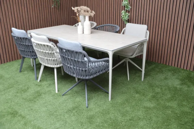 Hartman Kyra dining tuintafel 180x90 cm. - Latte Zand/Beige/Latte