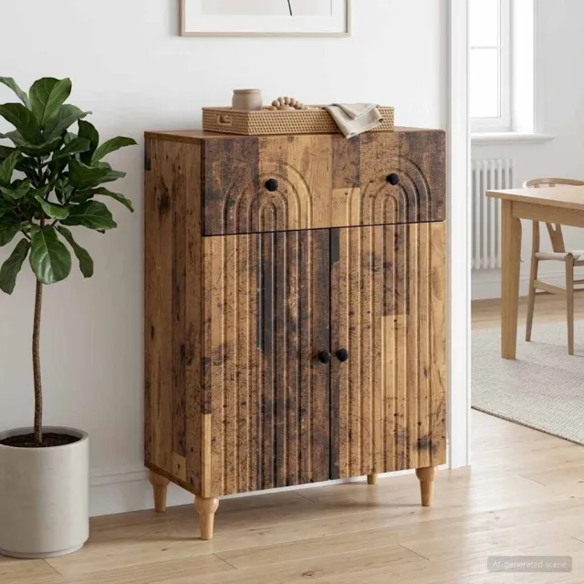 vidaXL Dressoir Oud hout 66 x 34,5 x 90 cm Bewerkt hout Bruin