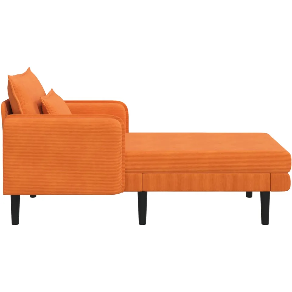vidaXL Grote chaise longue Oranje Katoenen stof, foto 4