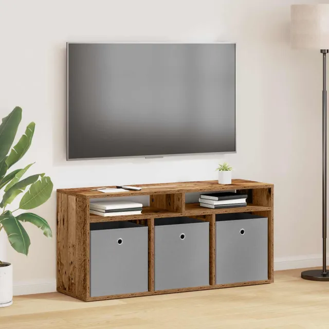 vidaXL Laagkast met lade Oudhout 102 x 32 x 48,5 cm Bruin