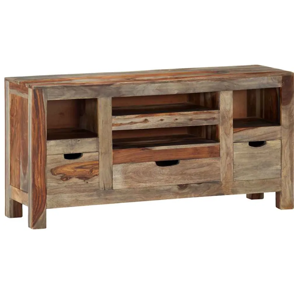vidaXL Dressoir 100x30x50 cm massief acaciahout grijs, foto 3
