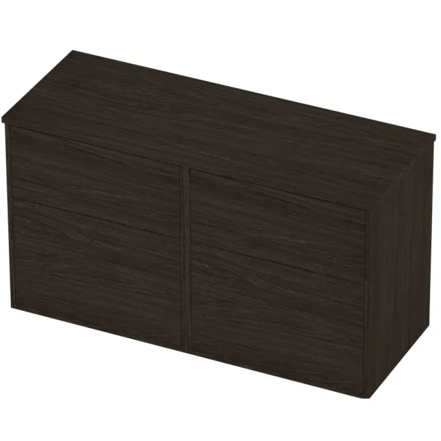 Proline Deck Badmeubelset Voor Grepen Asymmetrisch Kader 120x46x67 cm Mokka Oak Eiken