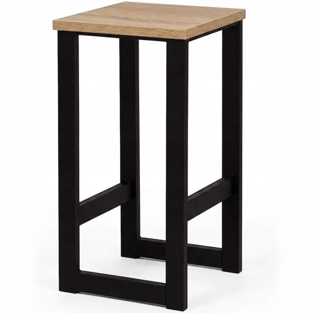 Taborecik Houten Keukenbarkruk Metaal Zwart - Dennenboom Sonoma Craft Lancelot