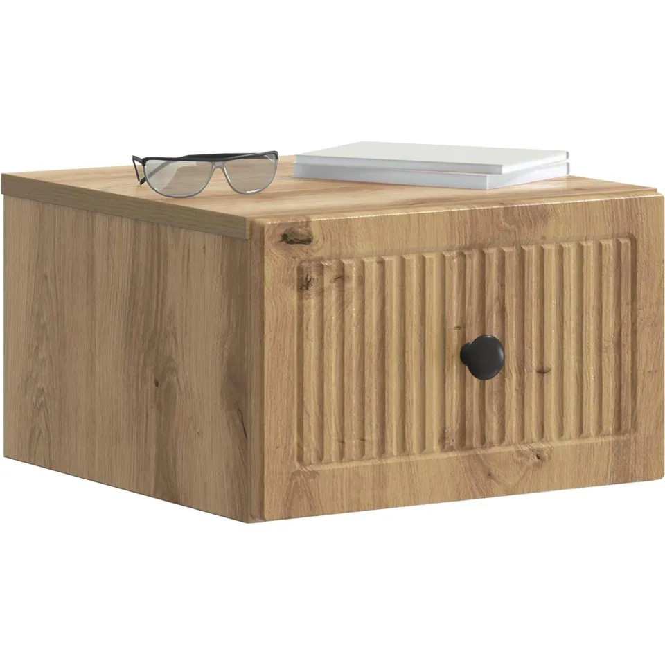 vidaXL Wandbeugel Bedkast Artisanaal eiken 33 x 34,5 x 20 cm Bruin