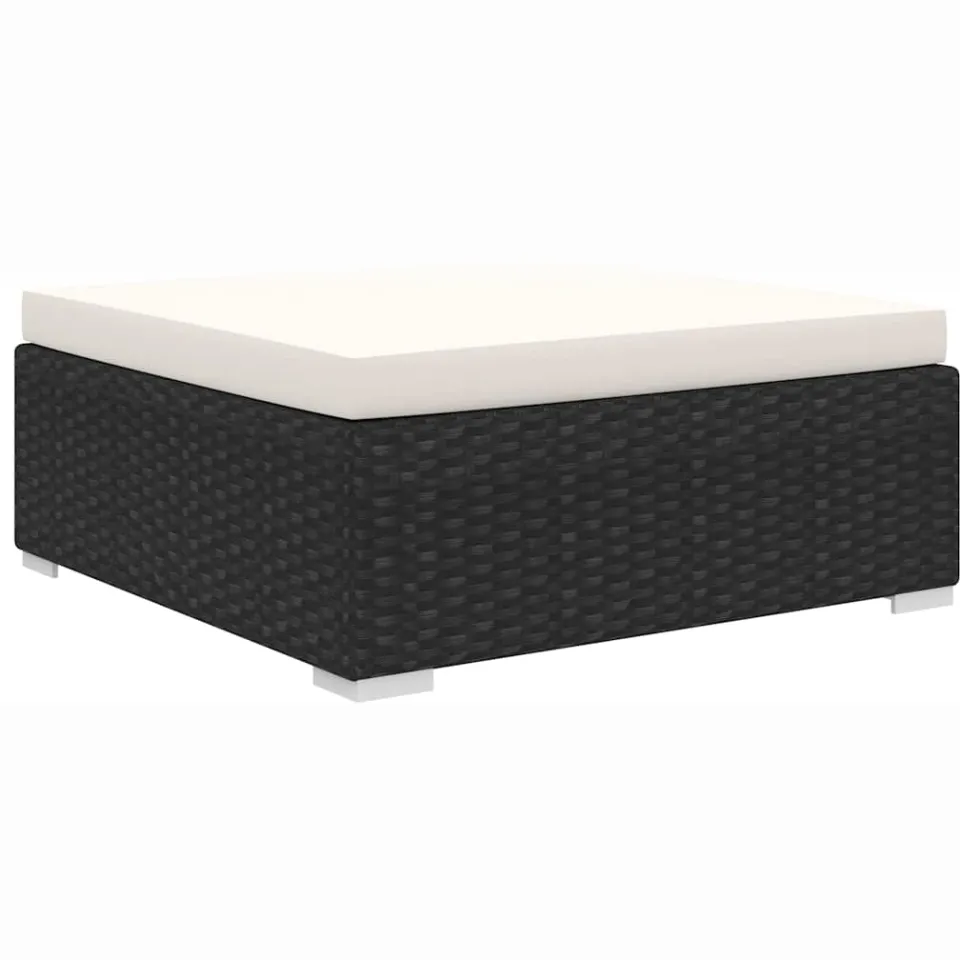 vidaXL 8-delige Loungeset met kussens poly rattan zwart, foto 4