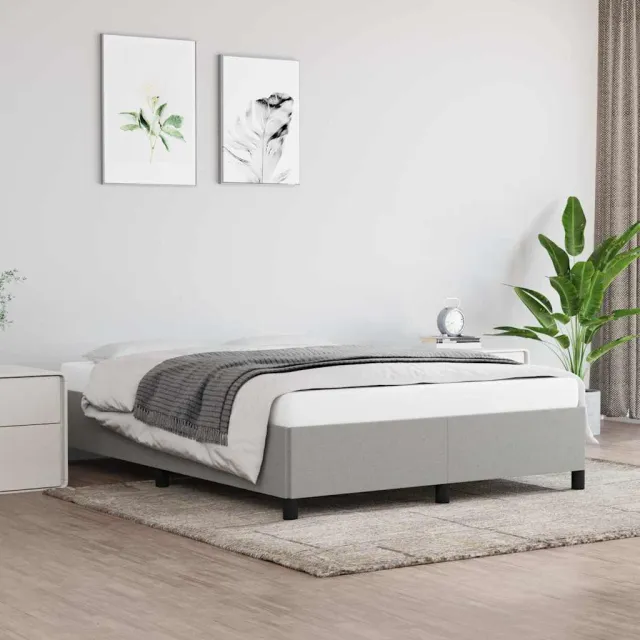 vidaXL Bedframe zonder matras stof lichtgrijs 140x200 cm
