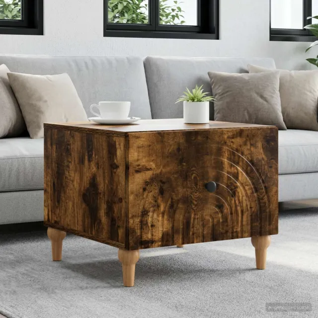 vidaXL Salontafel met lade Gerookt eiken 49 x 50 x 40 cm Bewerkt hout, foto 2