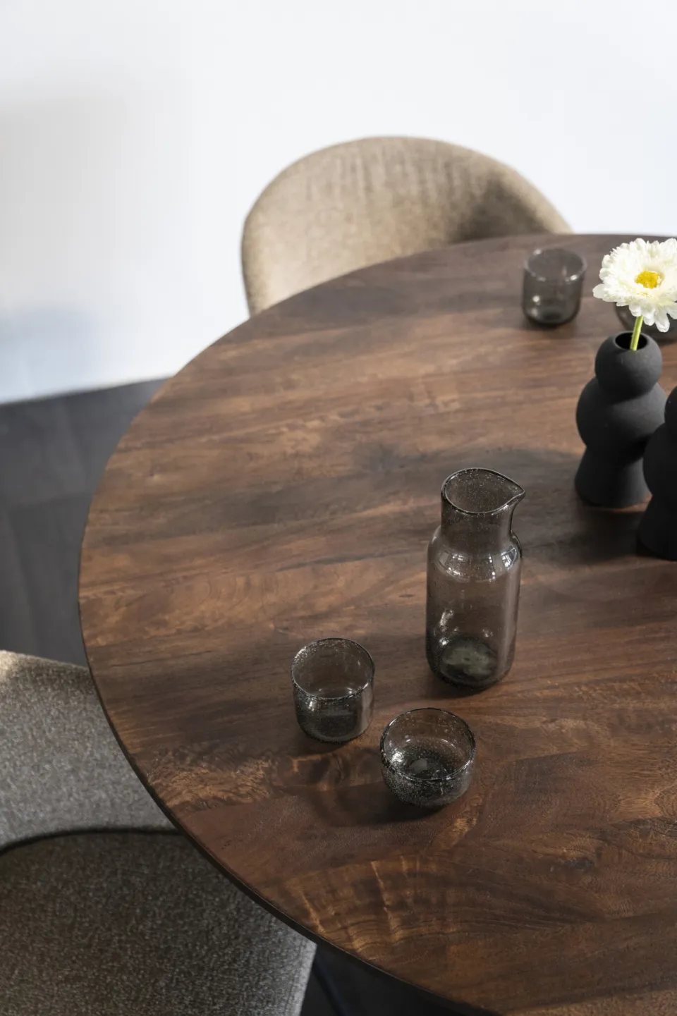 Eleonora Ronde Eettafel 'Aron' Mangohout, kleur Bruin, 130cm, foto 5
