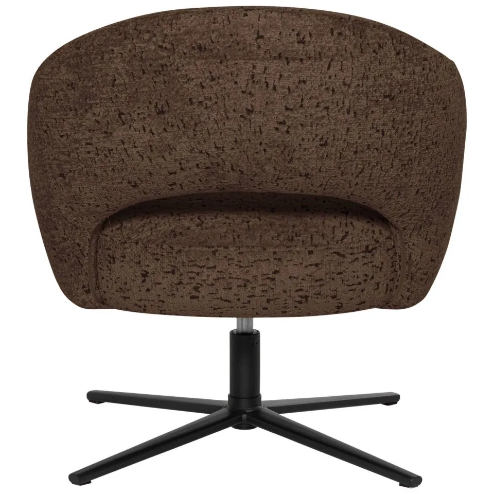 WOOOD Pico Draaifauteuil - Wollig Structuur - Bruin - 74x71x69, foto 3