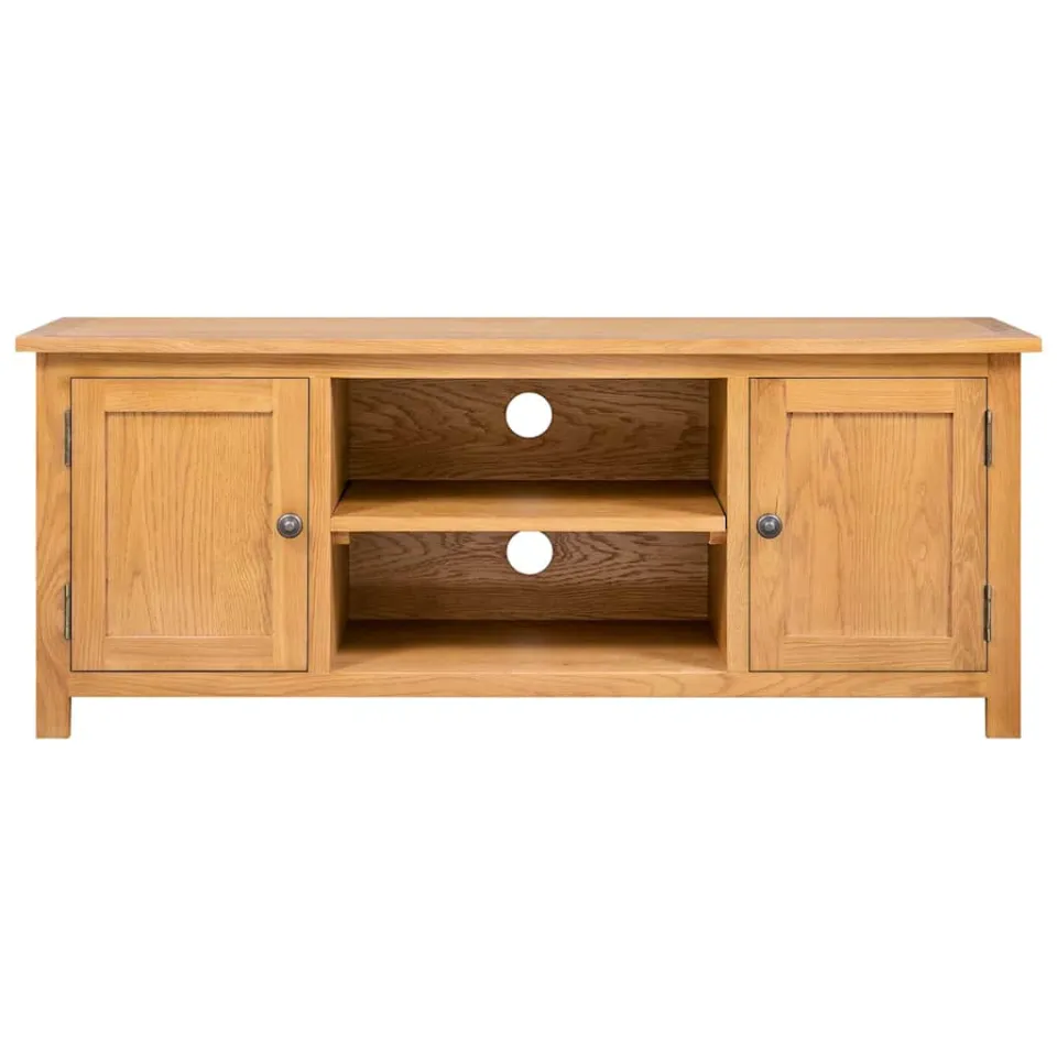 vidaXL Tv-meubel 110x35x44 cm massief eikenhout, foto 3