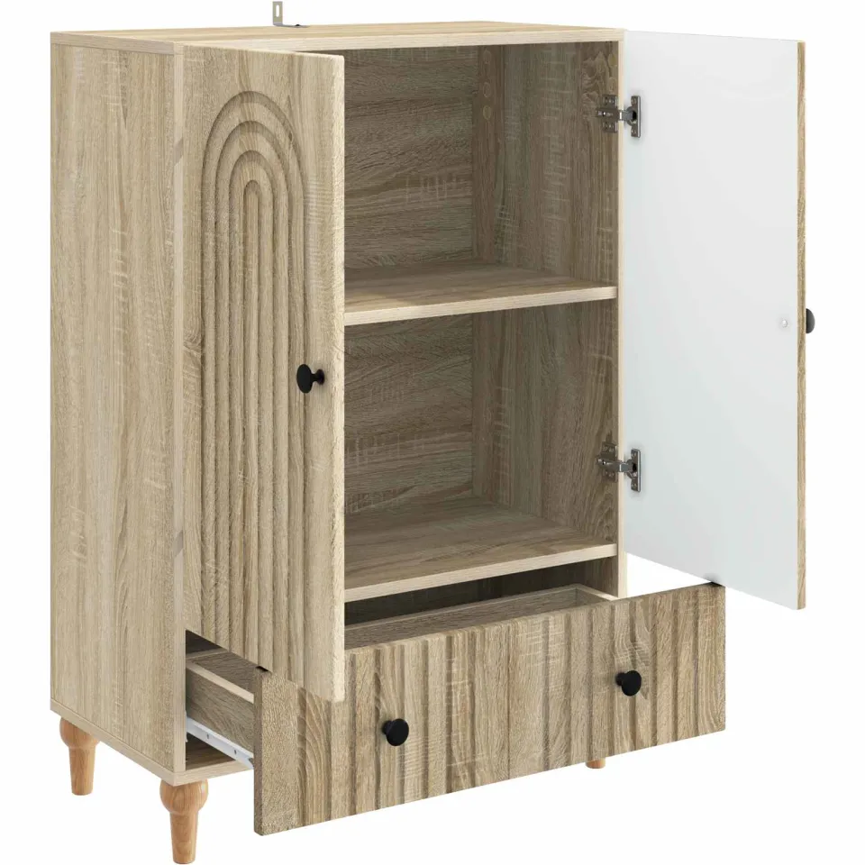 vidaXL Dressoir Sonoma Eiken 66 x 34,5 x 95 cm Bewerkt hout Bruin
