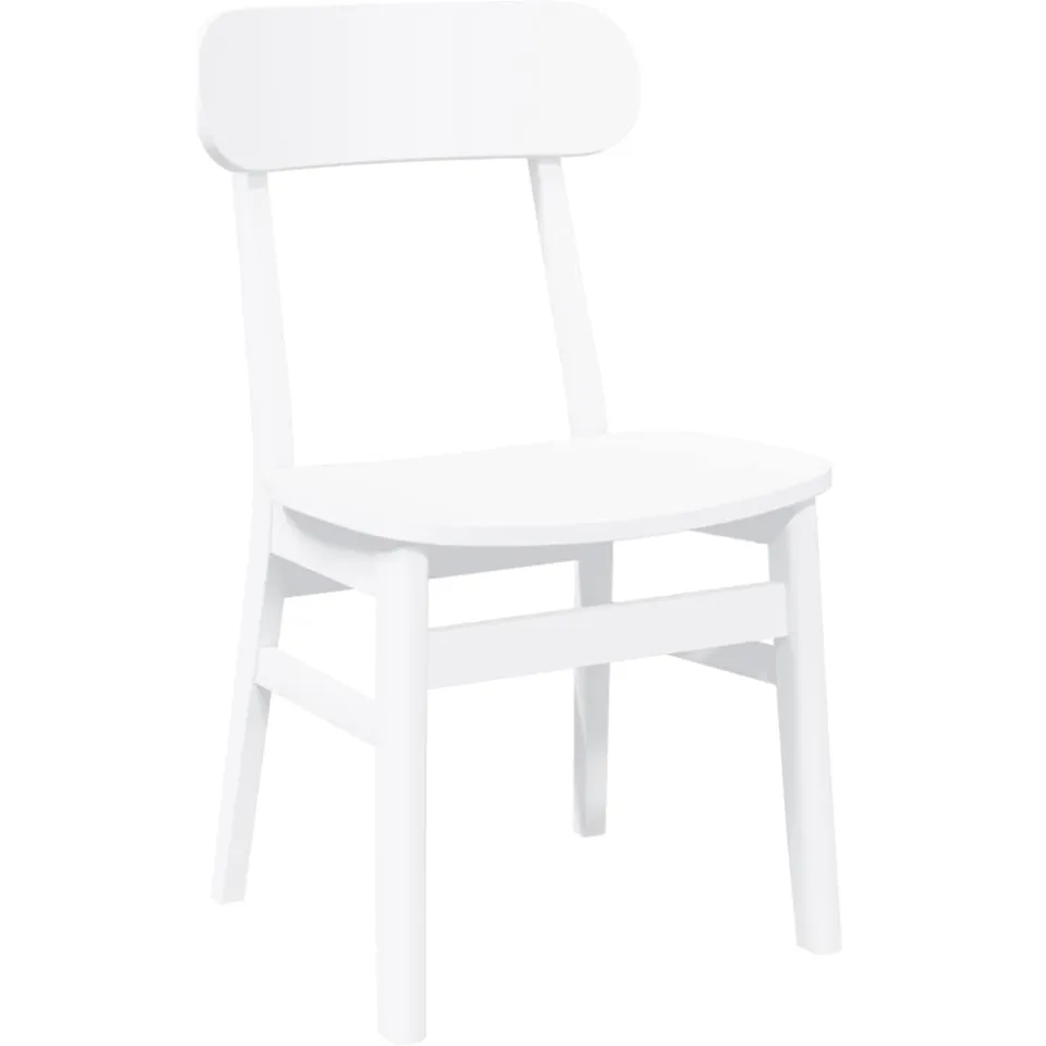 vidaXL Eetkamerstoelen 2 st massief hout rubber wit, foto 4
