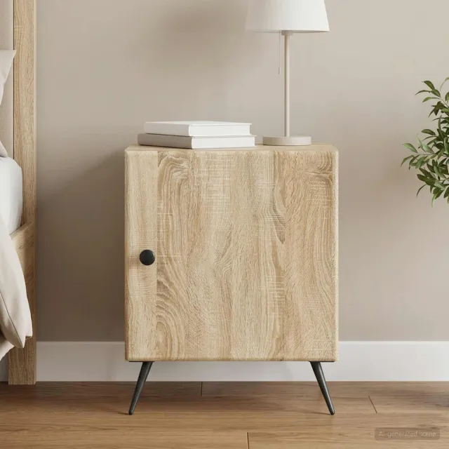 vidaXL Nachtkastje Sonoma Eiken 43 x 34,5 x 50 cm Bewerkt hout, foto 2