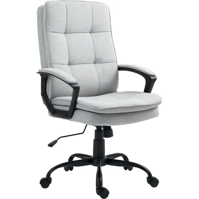 Homona Bureaustoel - Met wippfunctie en in hoogte verstelbaar - 63 x 70 x 102-112 cm - Grijs