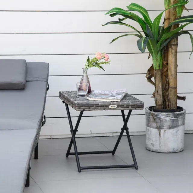 CHICFURN Balkontafel - Opklapbaar - Metalen onderstel - Grijs