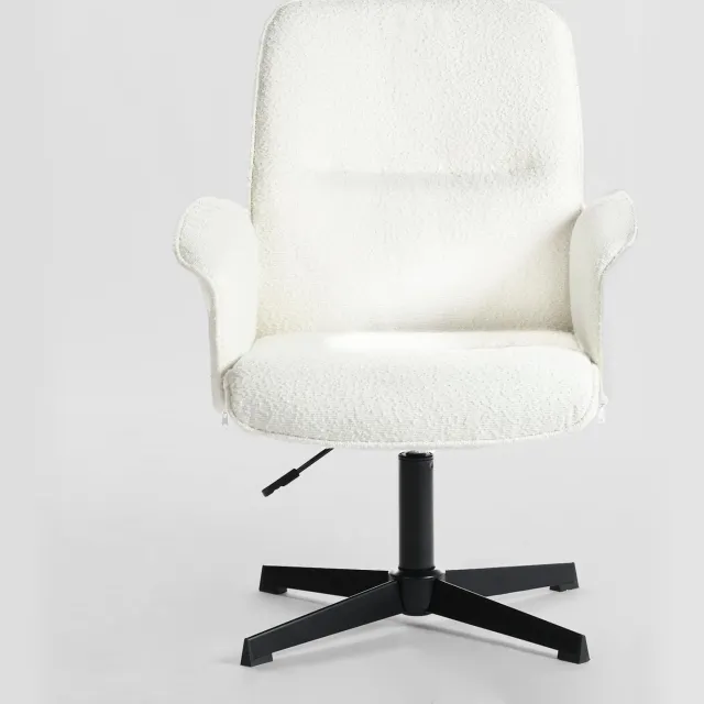 meublescosy Meuble Cosy Ergonomische Stoel - Bouclé Terry Wit - Verstelbaar