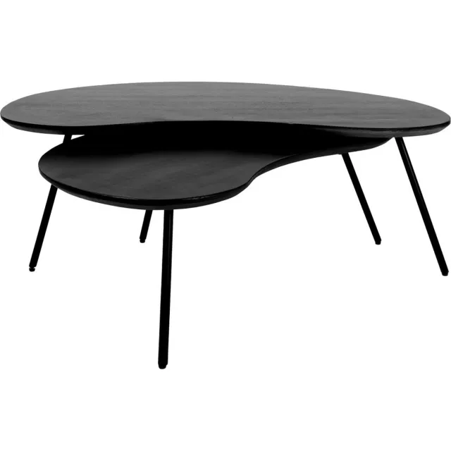 Home67 Salontafel Ludo Zwart - Organisch - Set van 2