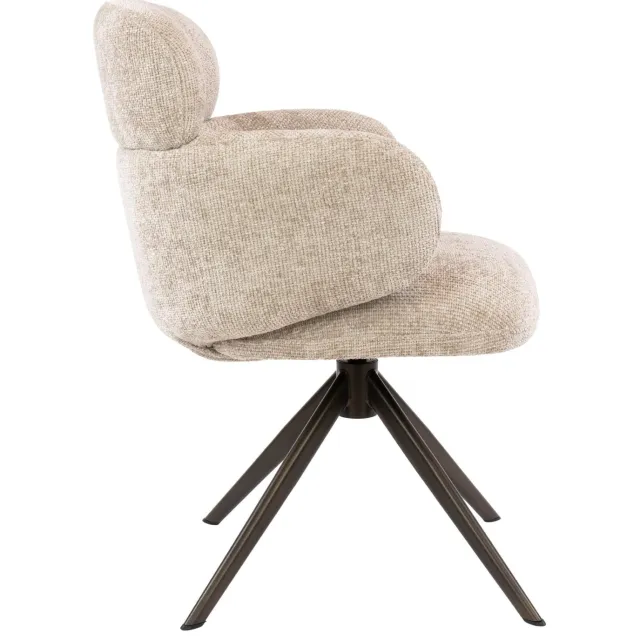 Nest of Nora Set van 2 - Nest of Nora Armstoel Lenu - Draaibaar met auto-return - Lichtbruin