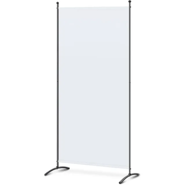 Famanu Kamerscherm, 1-delig paravent, ruimteverdeler, opvouwbaar, inkijkbescherming voor kantoor, hotel, ziekenhuis, woonkamer, balkon of tuin, wit, 80 x 180 cm