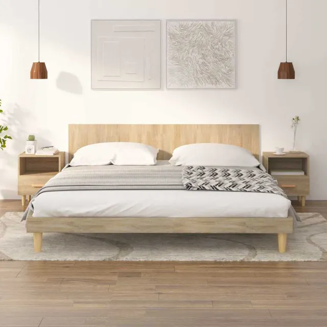 vidaXL Nachtkastjes 2 st 40x35x47 cm sonoma eikenkleurig, foto 2