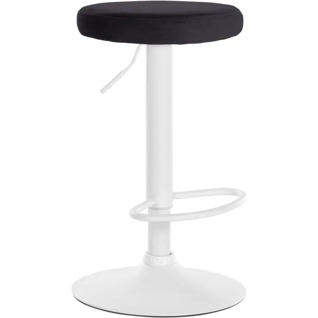 Luxe Comfort Barkruk - Verstelbaar - Fluweel - Zwart wit/zwart