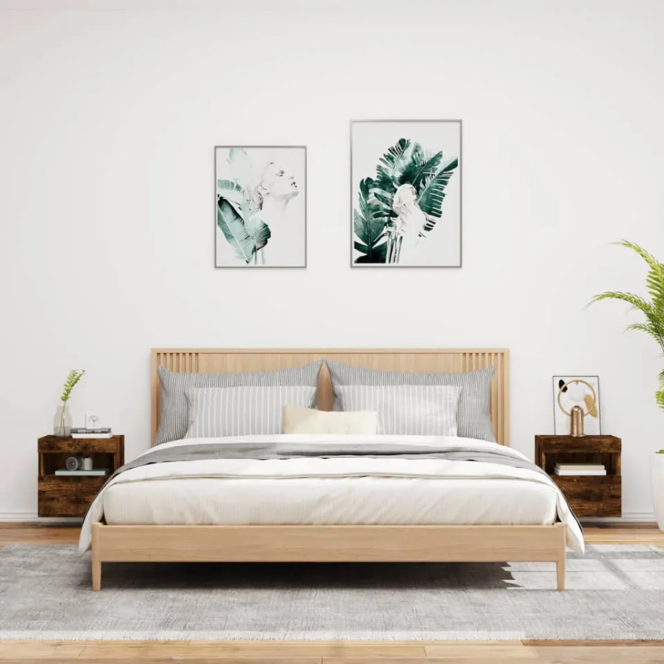 vidaXL Tv-wandmeubels met LED 2 st 40x30x40 cm gerookt eikenkleurig, foto 4