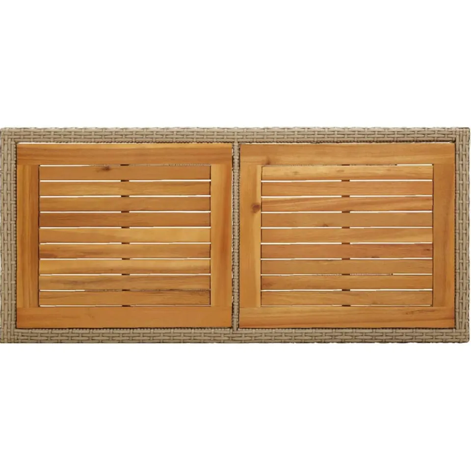 vidaXL Tuintafel massief acaciahout en poly rattan beige, foto 4