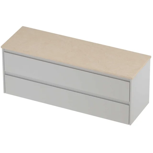 Proline Deck Badmeubelset Hardsteen Symmetrisch 140x46x55 cm Sand Stone Glans Wit