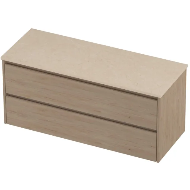 Proline Deck Badmeubelset Hardsteen Symmetrisch 120x46x55 cm Sand Stone Ideal Oak Eiken