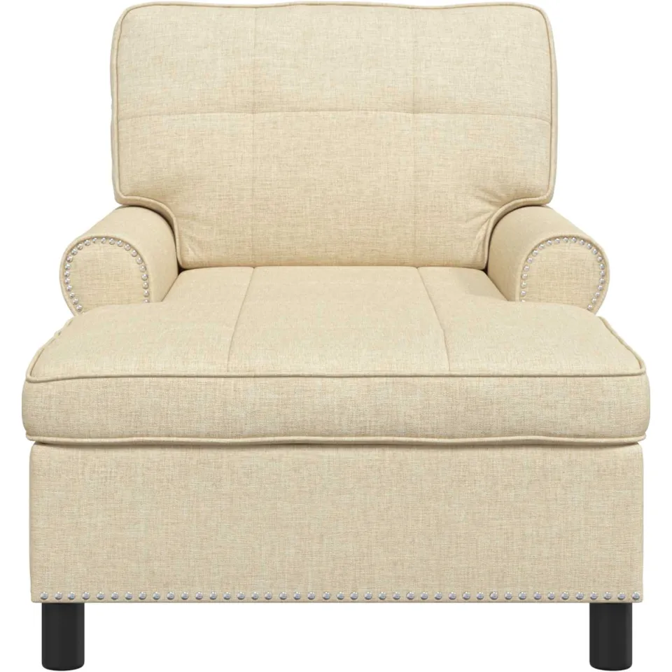vidaXL Chaise Lounge Crème Stof 91 x 157 x 91 cm