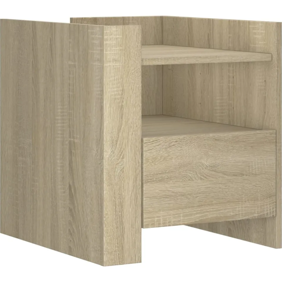 vidaXL Nachtkastje 45x50x50 cm bewerkt hout sonoma eikenkleurig, foto 3