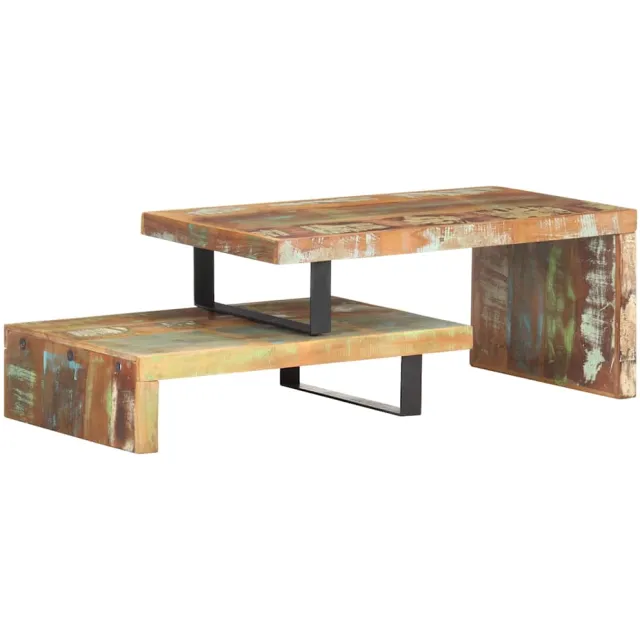 vidaXL 2-delige Salontafelset massief gerecycled hout Bruin