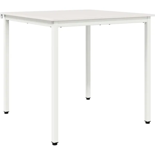 vidaXL Eettafel - 80 - x - 80 - x - 75 - cm - Massief - grenenhout - Wit - Vierkant