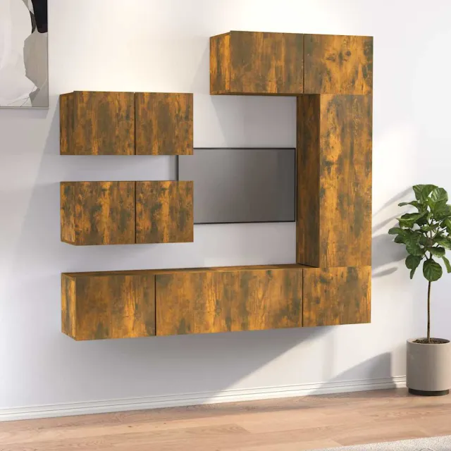 vidaXL 6-delige Tv-meubelset bewerkt hout gerookt eikenkleurig, foto 2