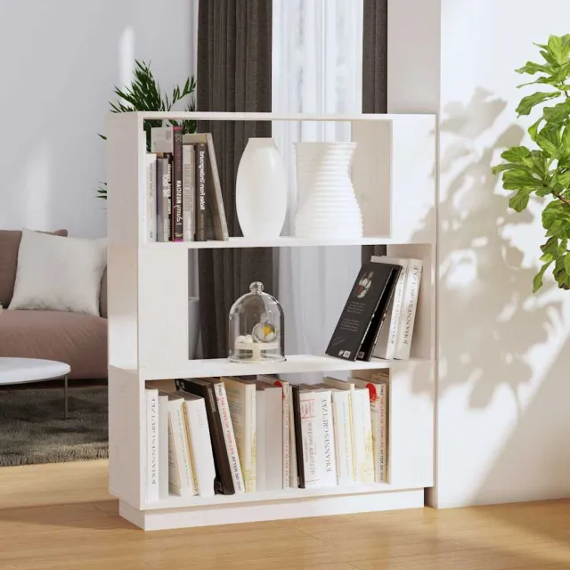 vidaXL Boekenkast/kamerscherm 80x25x101 cm massief grenenhout wit, foto 2