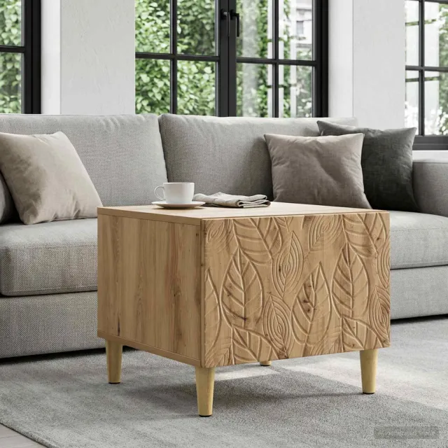 vidaXL Salontafel Artisanaal eiken 50 x 49 x 40 cm Bewerkt hout, foto 2