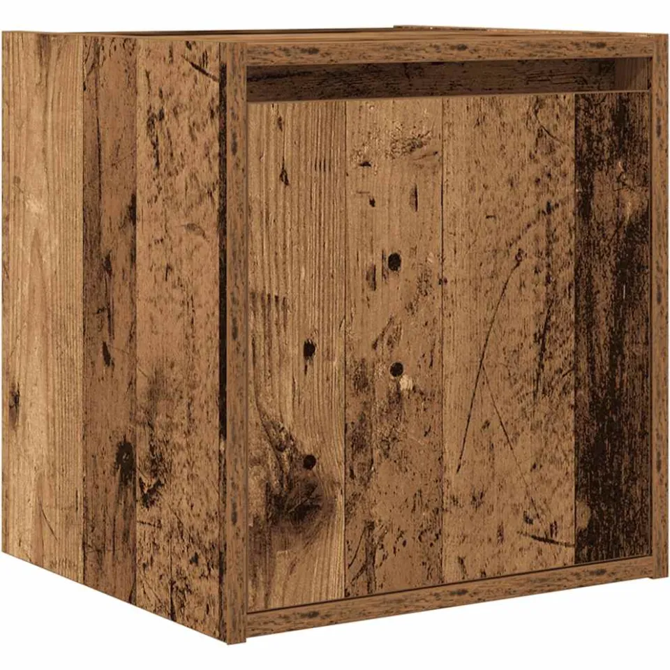 vidaXL Nachtkastje wandgemonteerd 38x34x40 cm oud houtkleurig Bruin