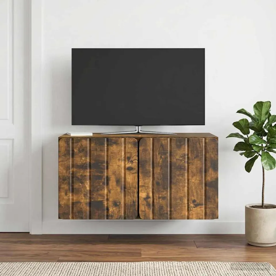 vidaXL Wandbeugel TV-kast 59,5 x 31 x 30 cm Gerookt eiken Bewerkt hout, foto 4