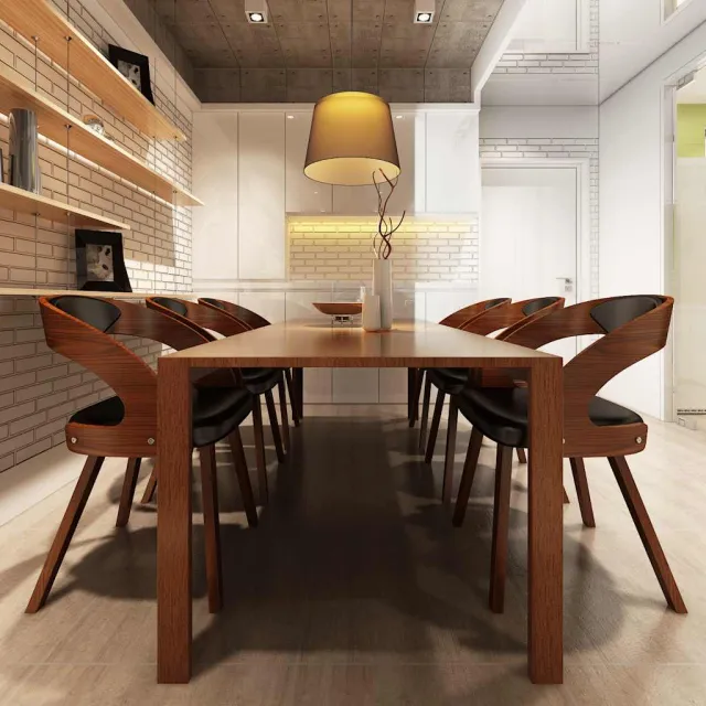 vidaXL Eetkamerstoelen 6 st kunstleer bruin, foto 2