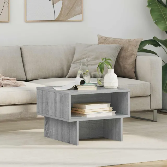 vidaXL Salontafel Grijs Sonoma 48 x 46 x 35 cm Bewerkt hout, foto 2