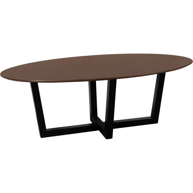QUVIO Eettafel Sofia - Ovaal - 220x100 cm - W-poot - FSC® gecertificeerd mangohout - Bruin