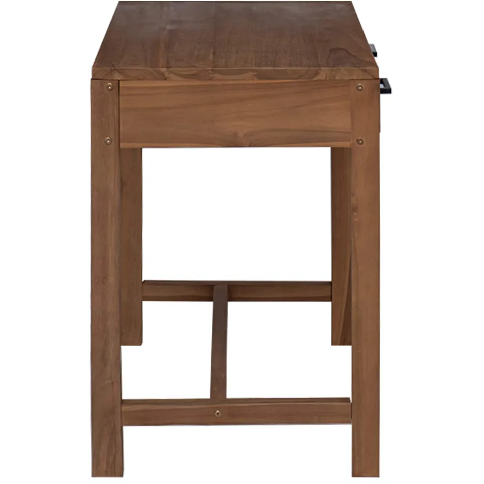 vidaXL Bureau met lades Naturel Massief Teakhout 80 x 50 x 75 cm, foto 4