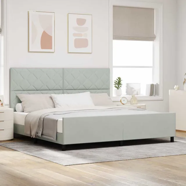 vidaXL Boxspringbed met hoofdeinde Lichtgrijs 200 x 200 cm Fluweel