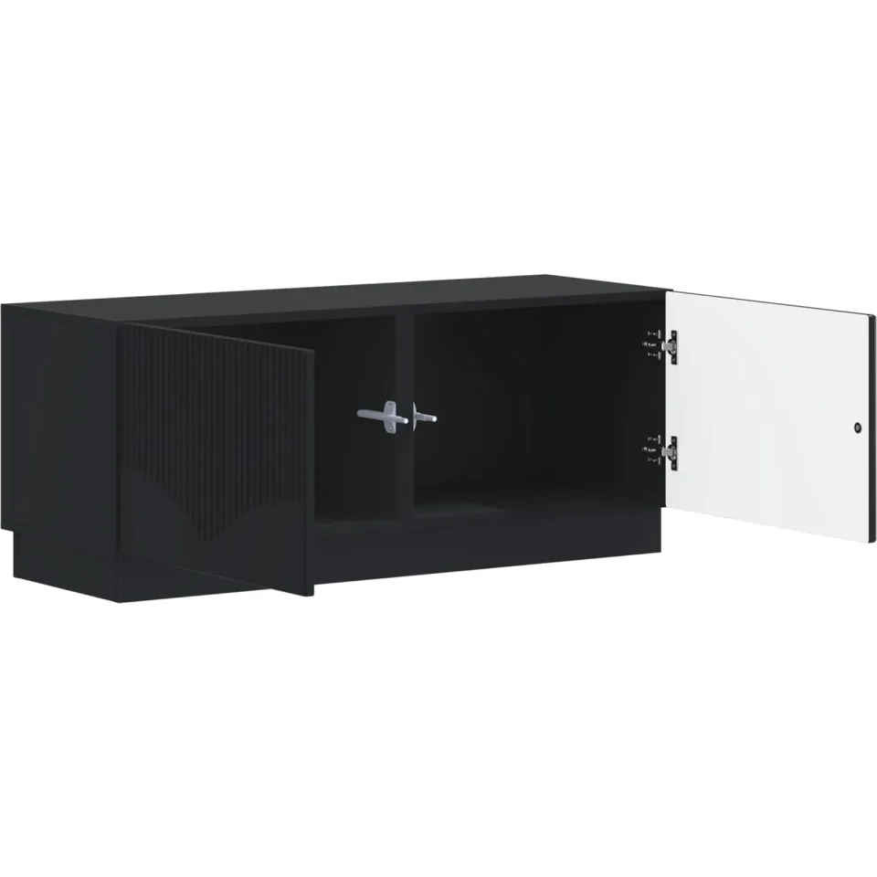 vidaXL Tv-meubel Zwart Bewerkt hout