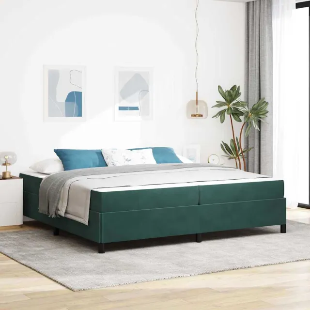 vidaXL Bedframe Donkergroen 200 x 200 cm Stof
