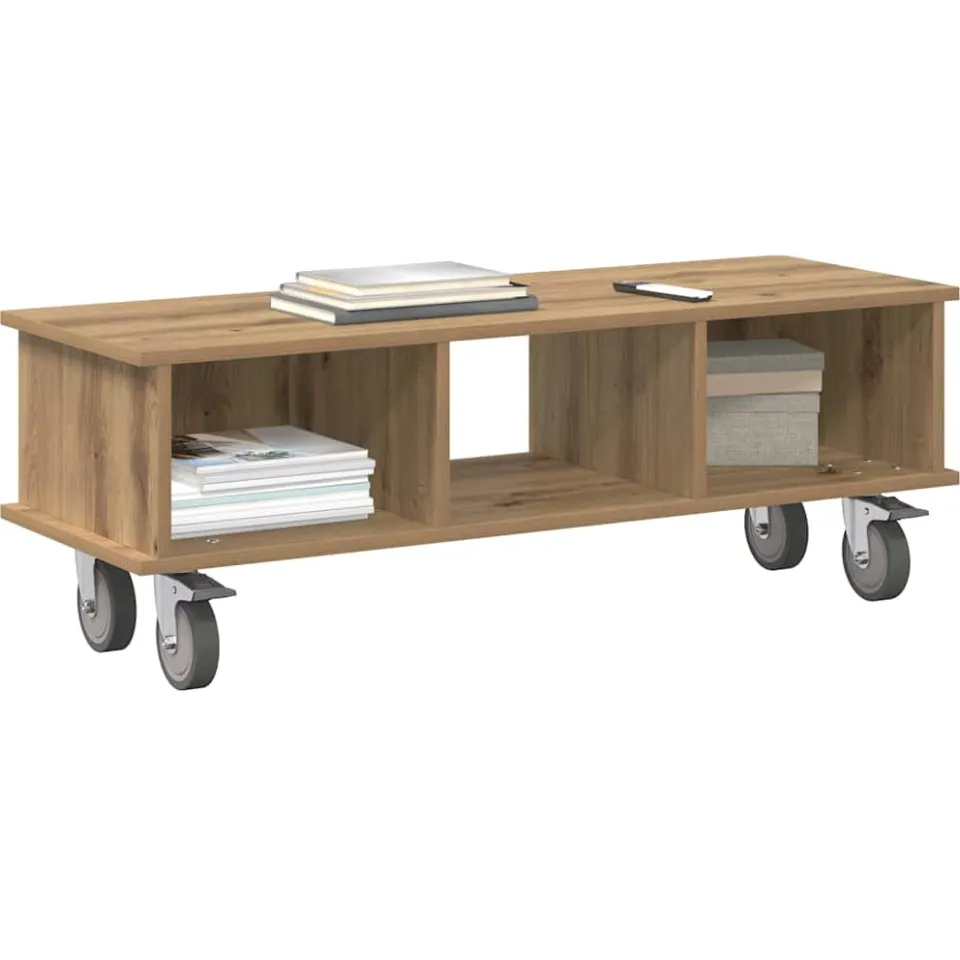 vidaXL TV-standaard 100 x 35 x 35 cm Artisan Eiken Bewerkt hout, foto 2
