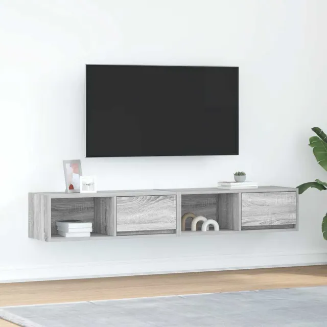 vidaXL Tv-meubelen 2 st 80x31x25,5 cm bewerkt hout grijs sonoma eiken