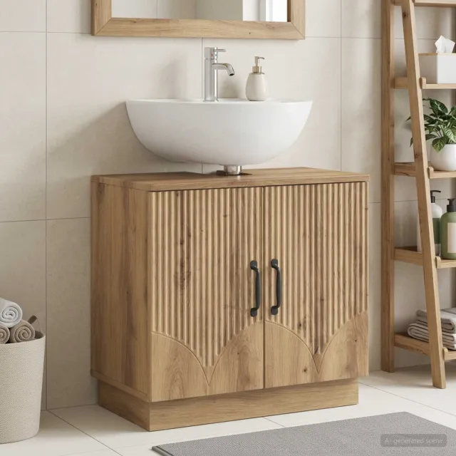 vidaXL Badkamer wastafelkast HOORN Artisanaal eiken Bruin