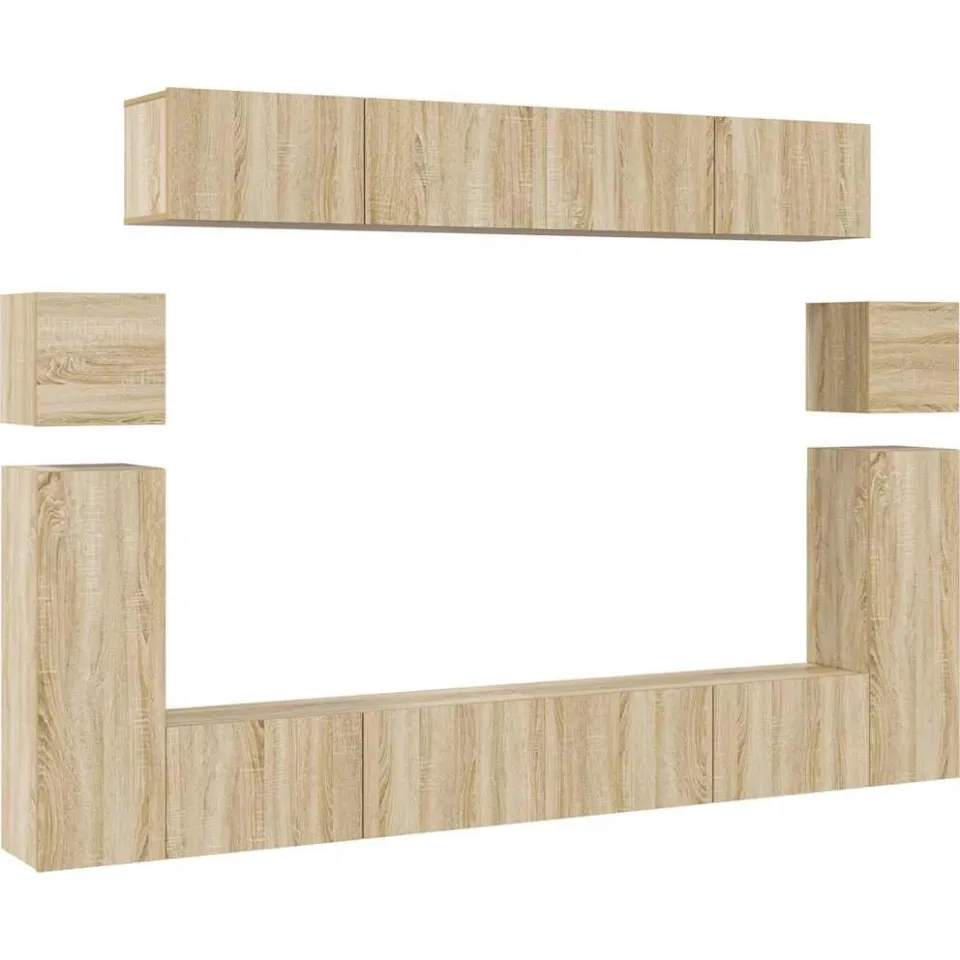 vidaXL 8-delige Tv-meubelset bewerkt hout sonoma eikenkleurig, foto 3