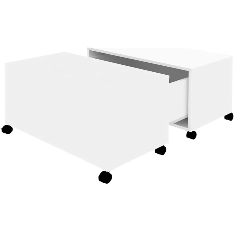 vidaXL Salontafel 75x75x38 cm bewerkt hout wit, foto 3